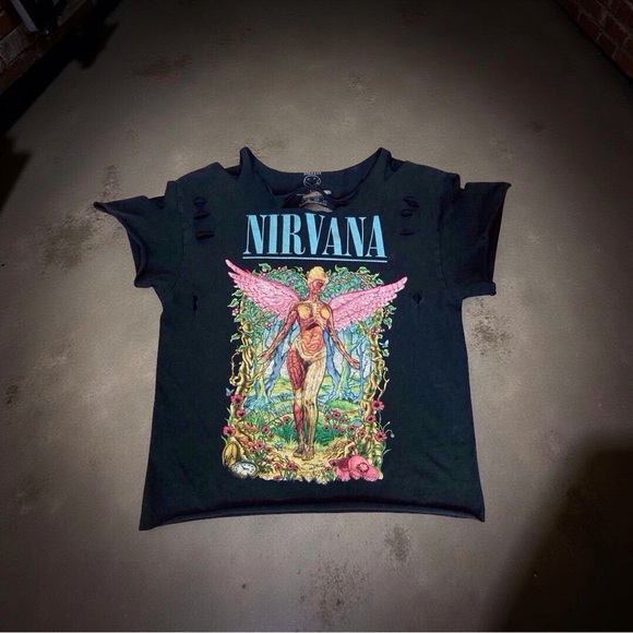 Nirvana Tee - M/L - Grunge Revival Piece Handmade Distressed - Picture 7 of 8